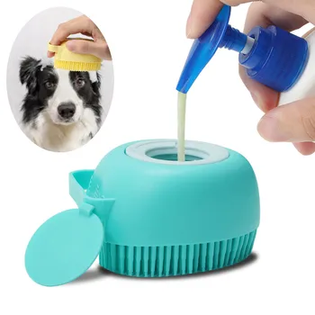 אמבט עיסוי מברשת Pet כביסה מברשת מברשת שמפו סיליקון במקלחת מכונת טיפוח הכלב Puppycat רך אמבטיה לעיסוי